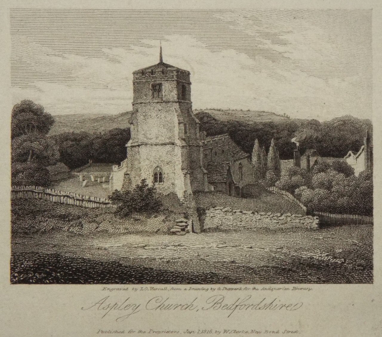Print - Aspley Church, Bedfordshire - Varrall